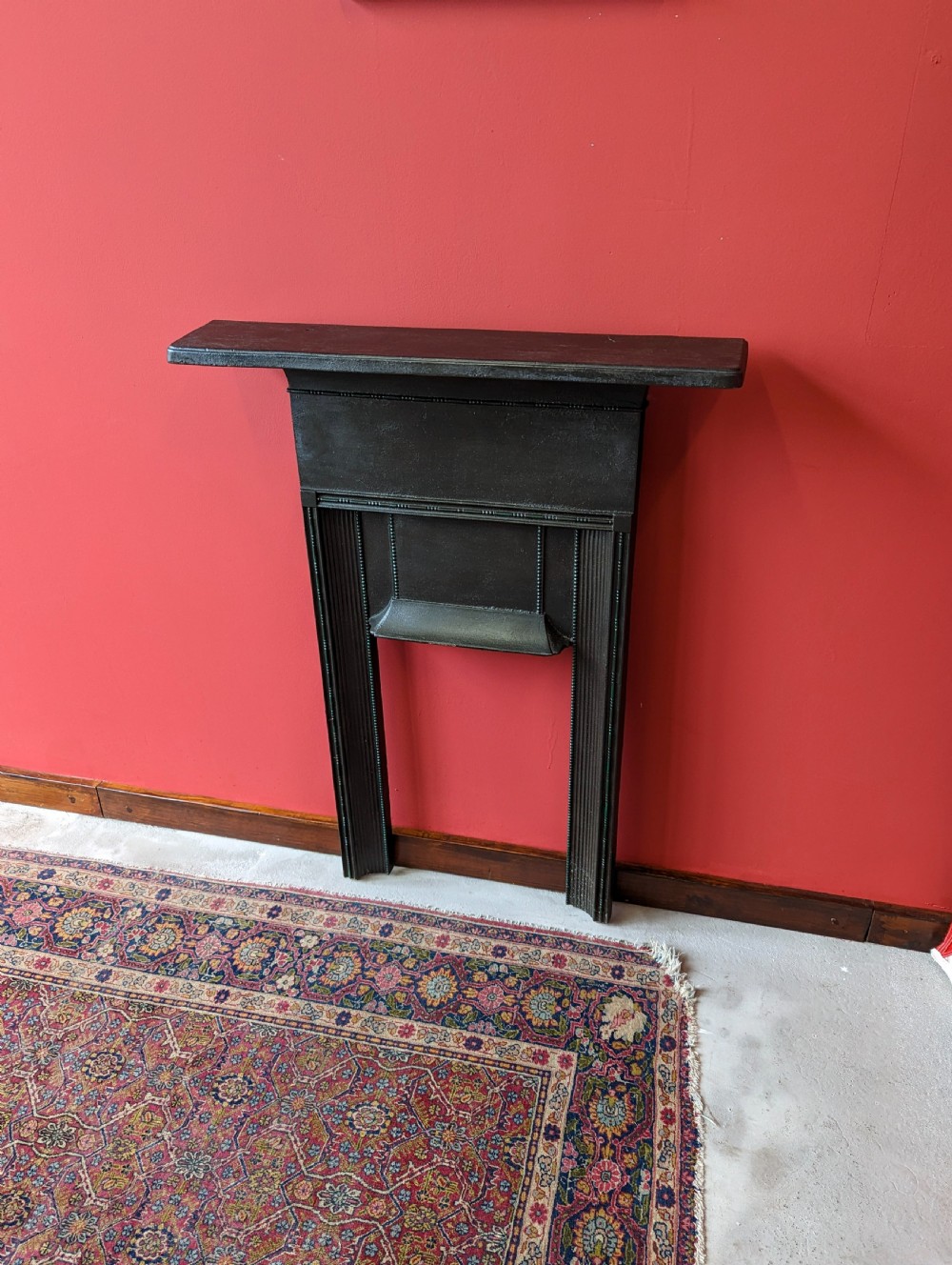 Antique Victorian Small Cast Iron Fireplace View II