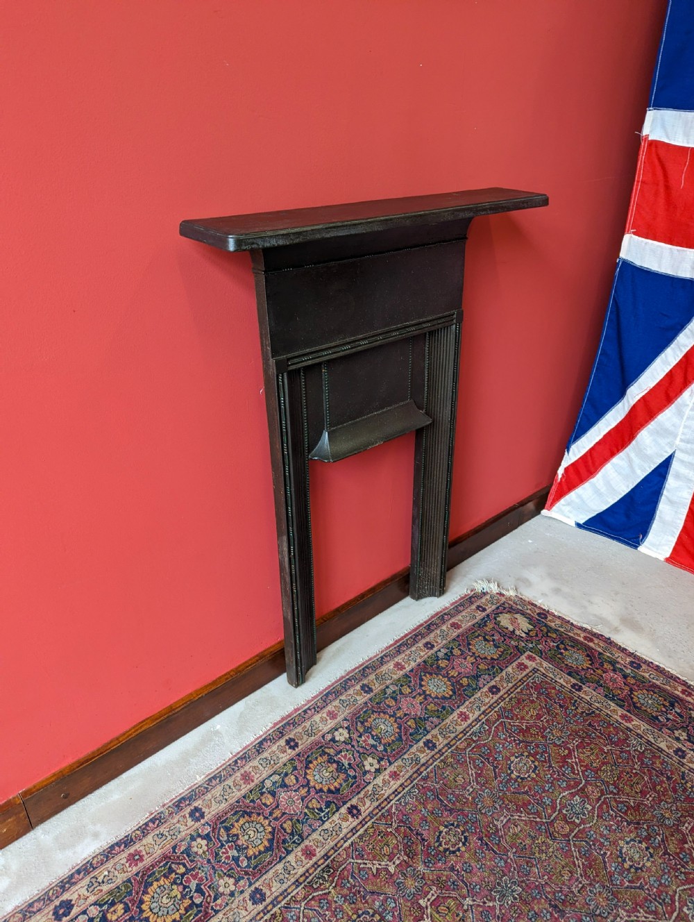 Antique Victorian Small Cast Iron Fireplace View III