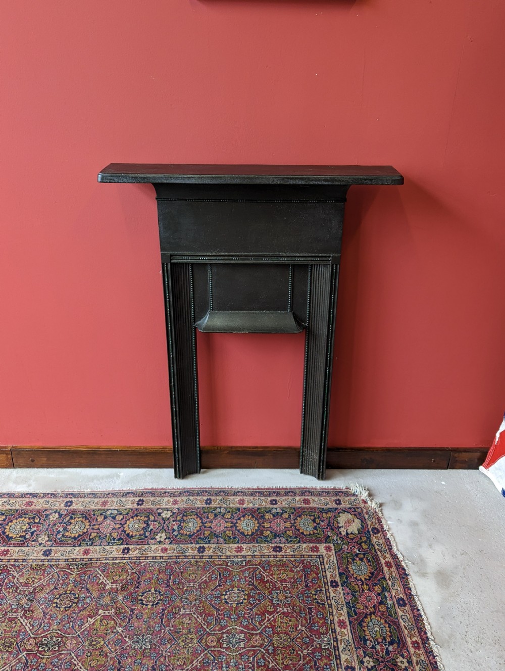 Antique Victorian Small Cast Iron Fireplace View V