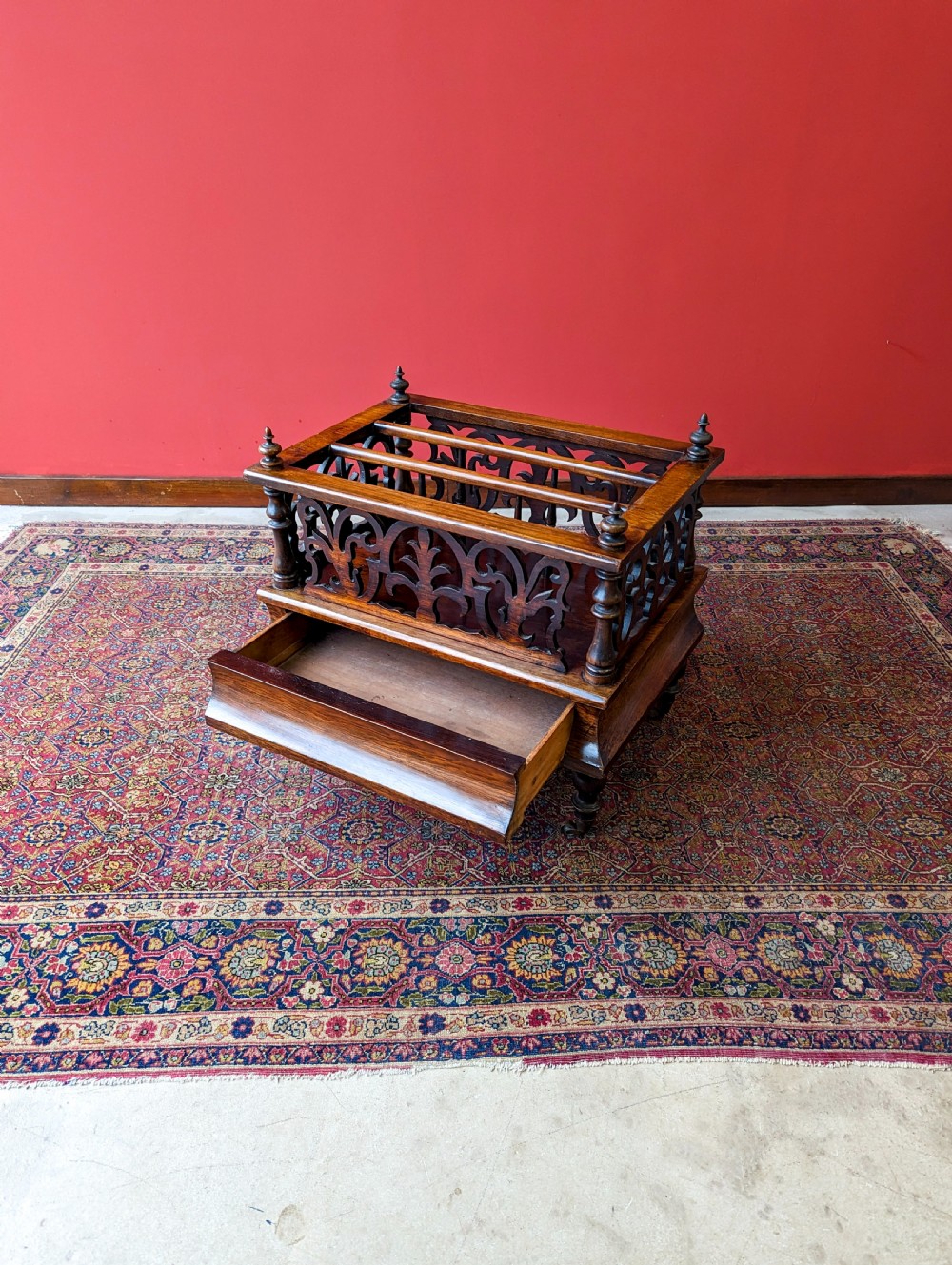 Antique Victorian Rosewood Canterbury View III