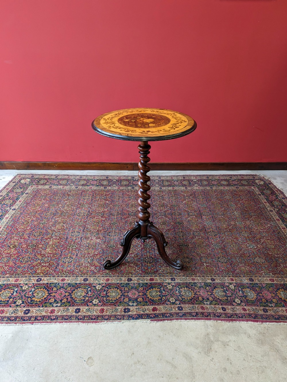 Antique 19th Century Marquetry Inlaid Rosewood Wine Table