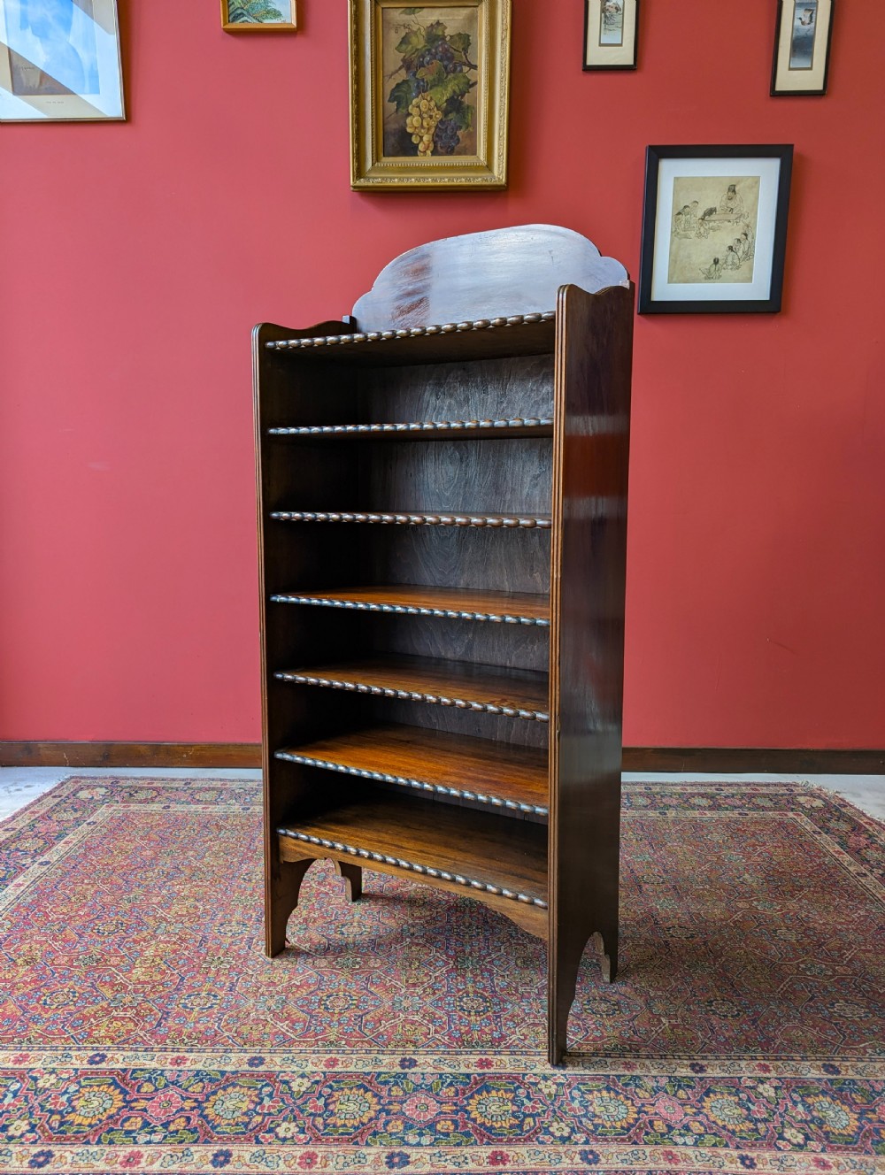 Antique Mahogany Waring & Gillow Freestanding Open Shelves View IV