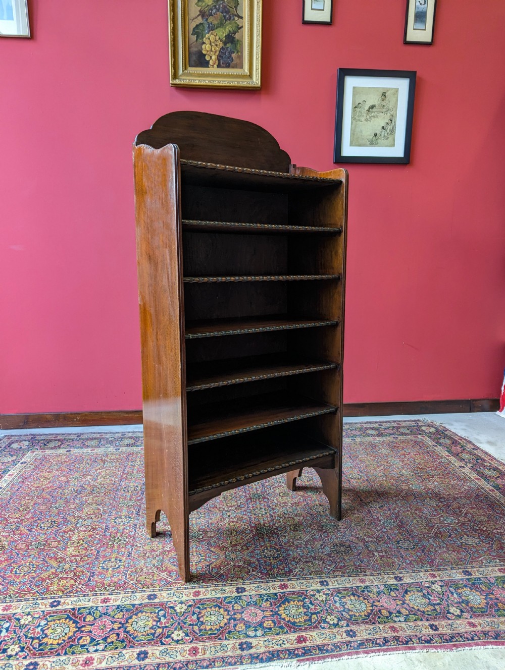 Antique Mahogany Waring & Gillow Freestanding Open Shelves View VII