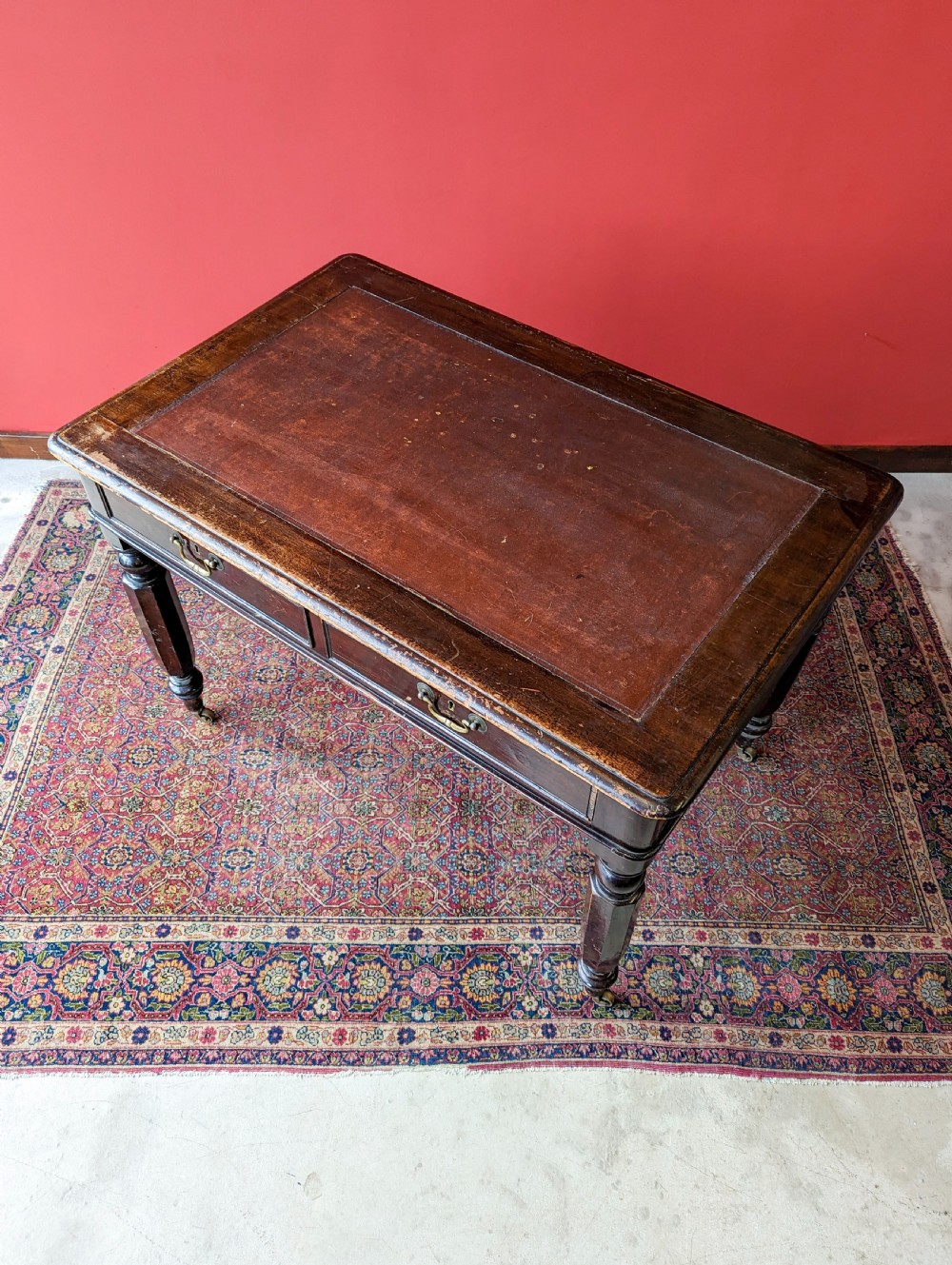 Antique Victorian Ebonised Mahogany Writing Table View V