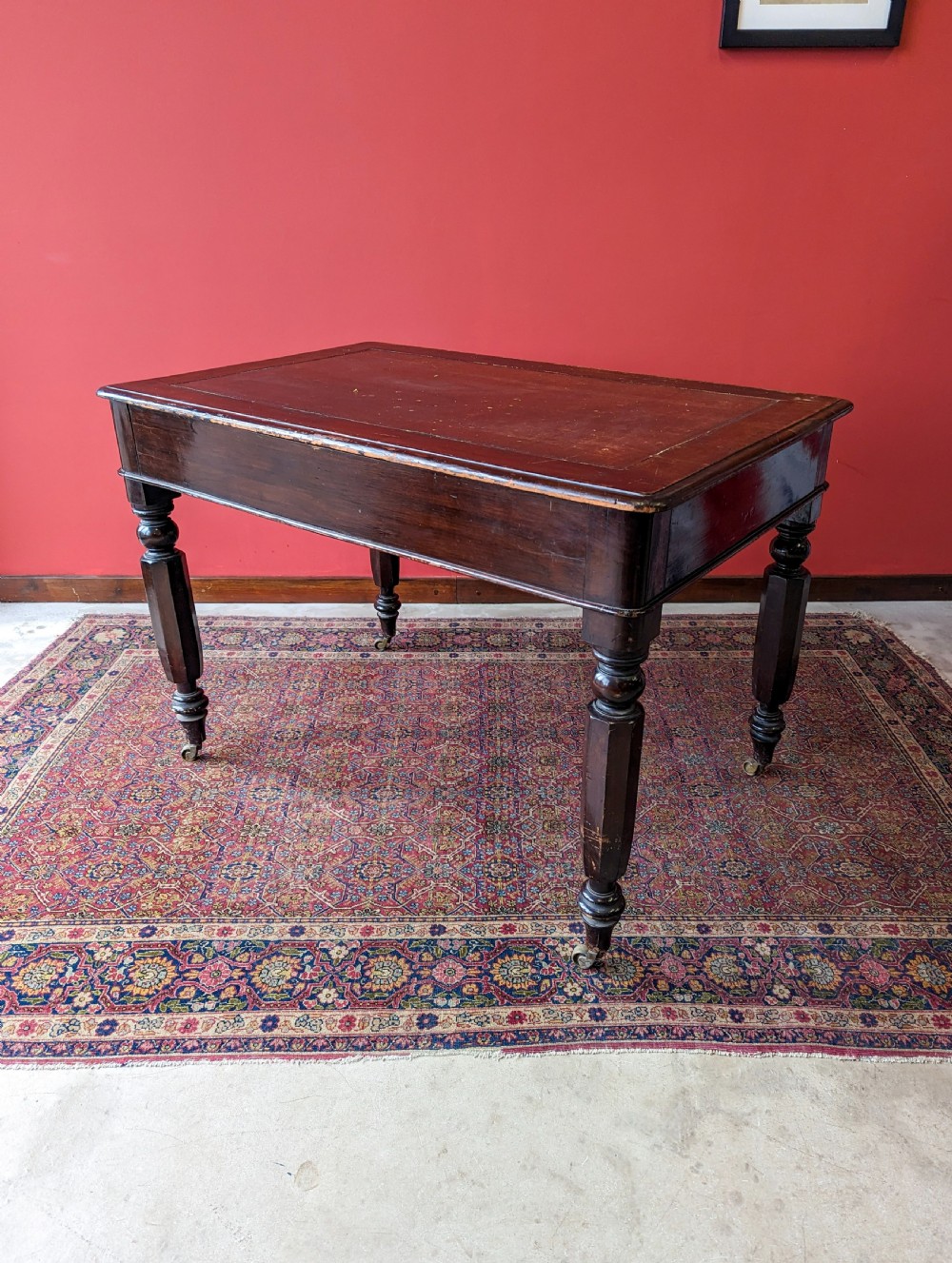Antique Victorian Ebonised Mahogany Writing Table View VIII