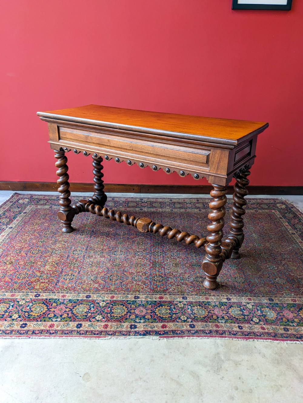 Antique Mid 19th Century Mahogany Gothic Revival Side Table View VIII