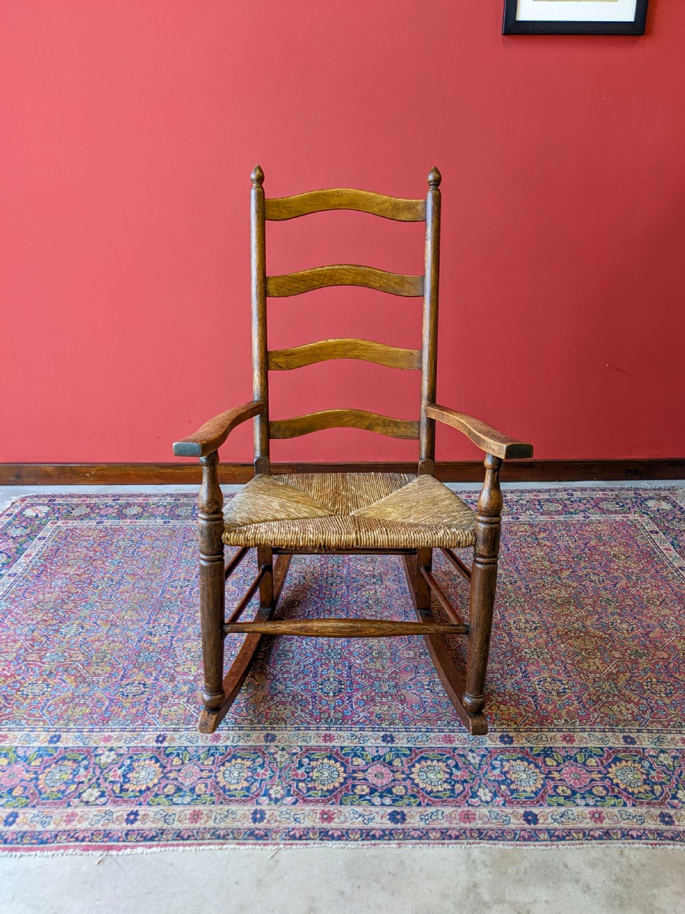 Antique Edwardian Oak Rocking Chair View II