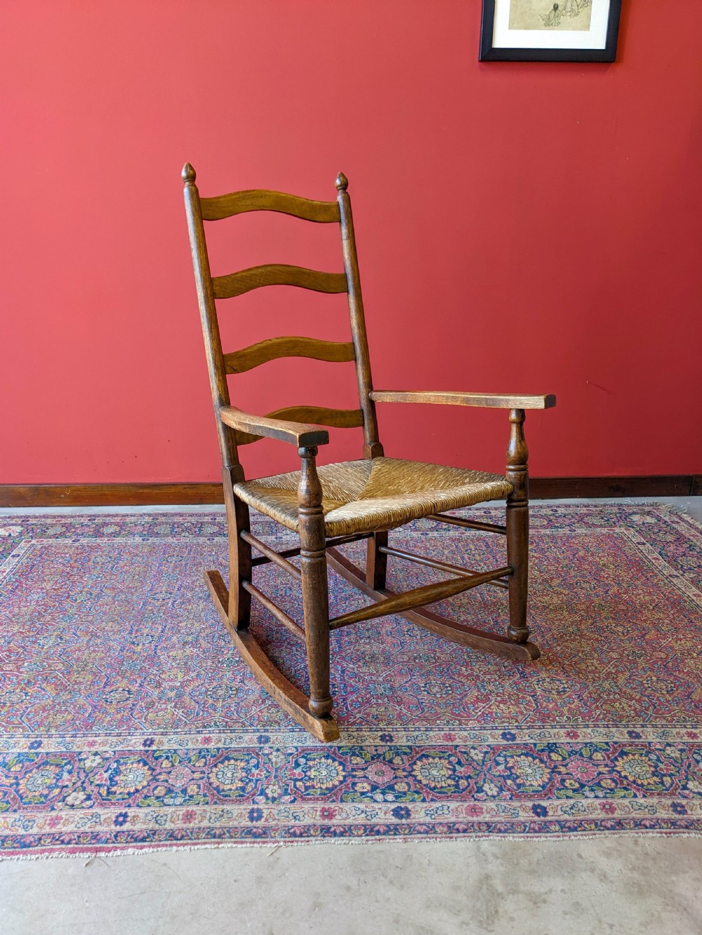 Antique Edwardian Oak Rocking Chair View III