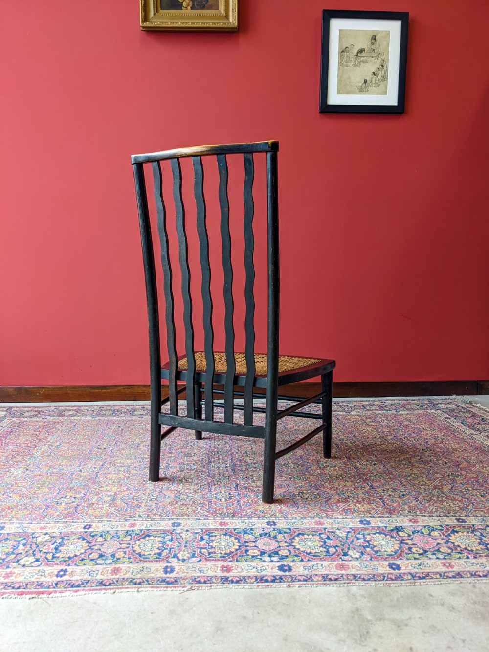 Antique Arts & Crafts Morris & Co Lathback Chair for Liberty & Co View III