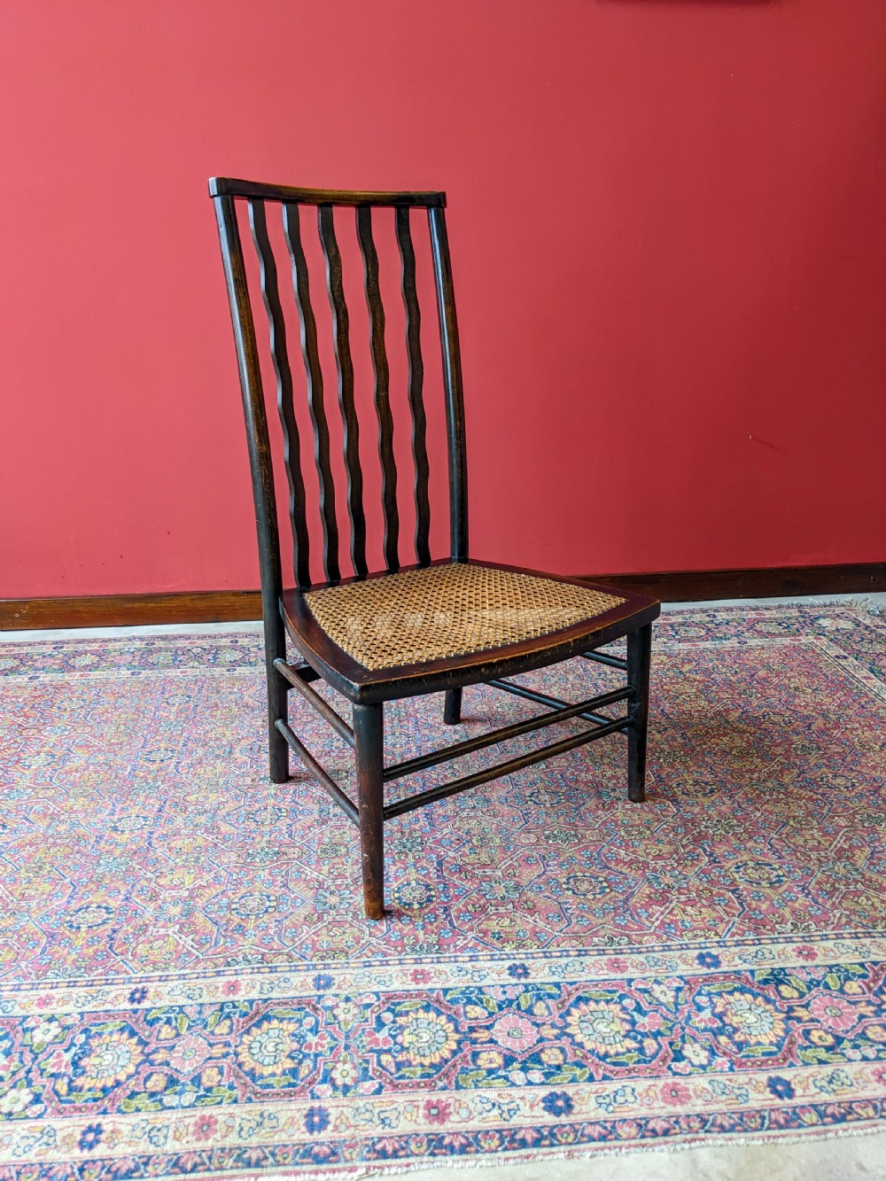 Antique Arts & Crafts Morris & Co Lathback Chair for Liberty & Co View VIII