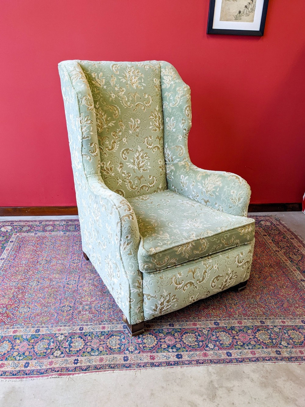 Antique Victorian High Back Armchair View V