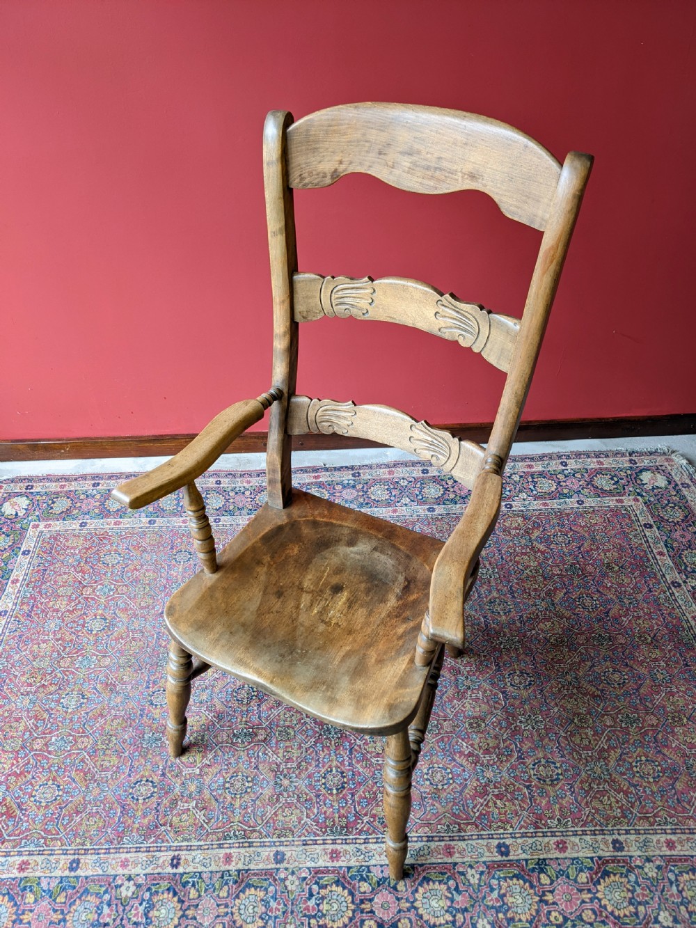 Antique 19th Century Carved Beech Windsor Chair View III