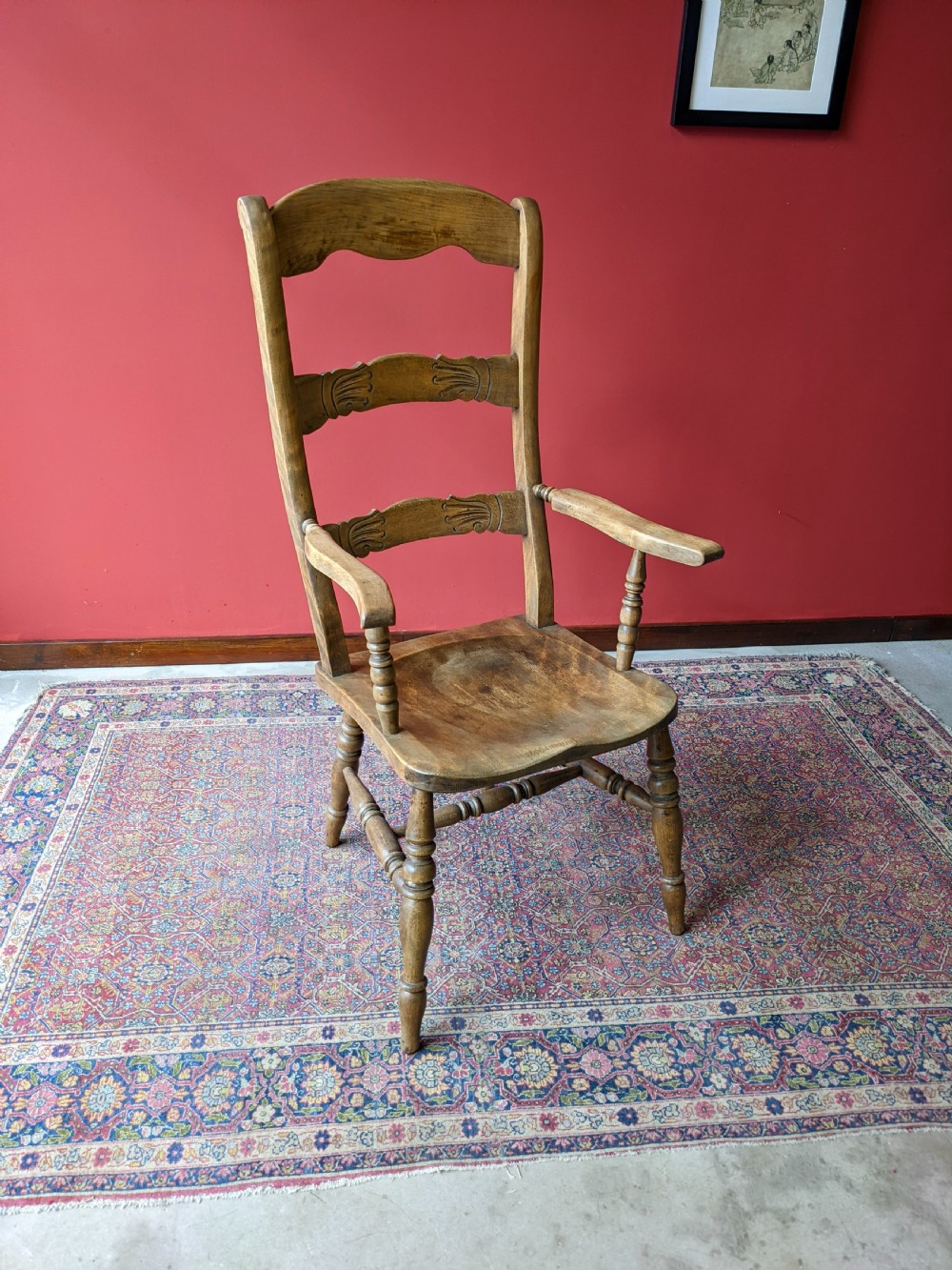 Antique 19th Century Carved Beech Windsor Chair View VII