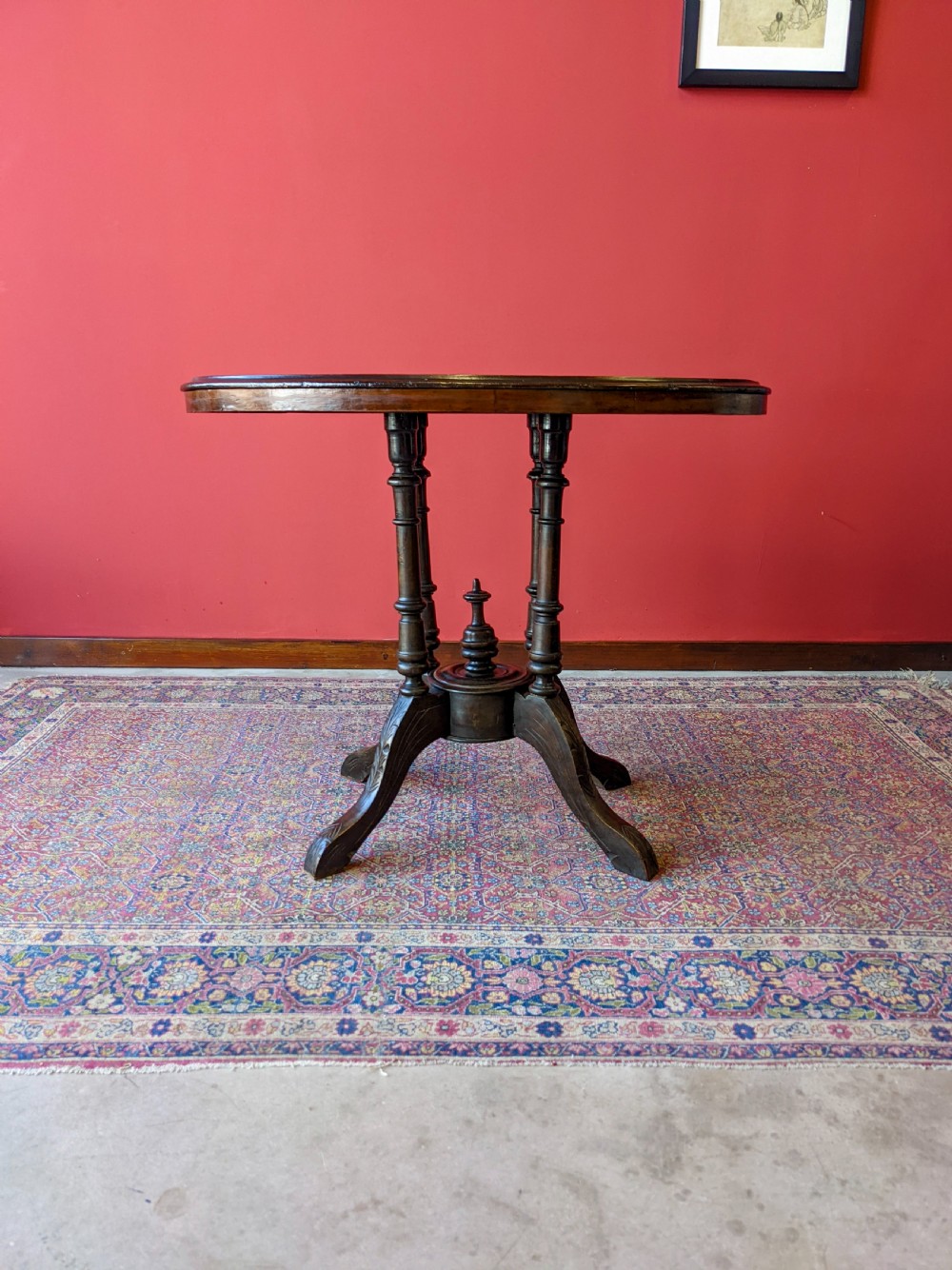 Antique Victorian Inlaid Walnut Occasional Table View VI