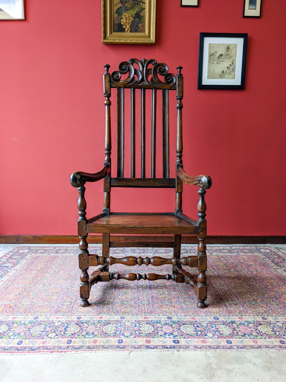 Antique William & Mary Walnut Armchair Circa 1690 View II