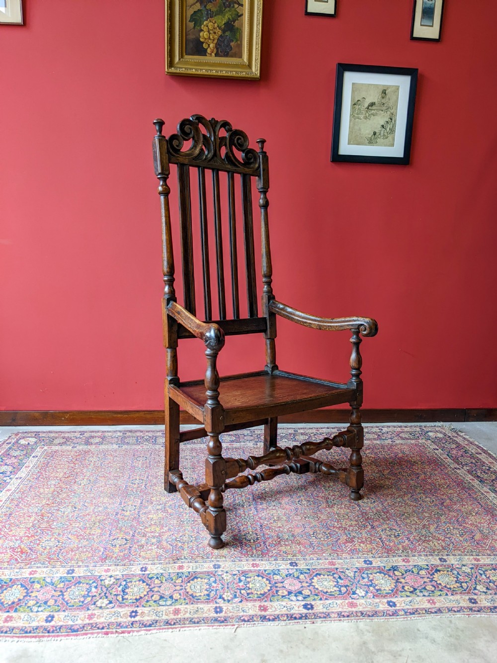 Antique William & Mary Walnut Armchair Circa 1690 View IV
