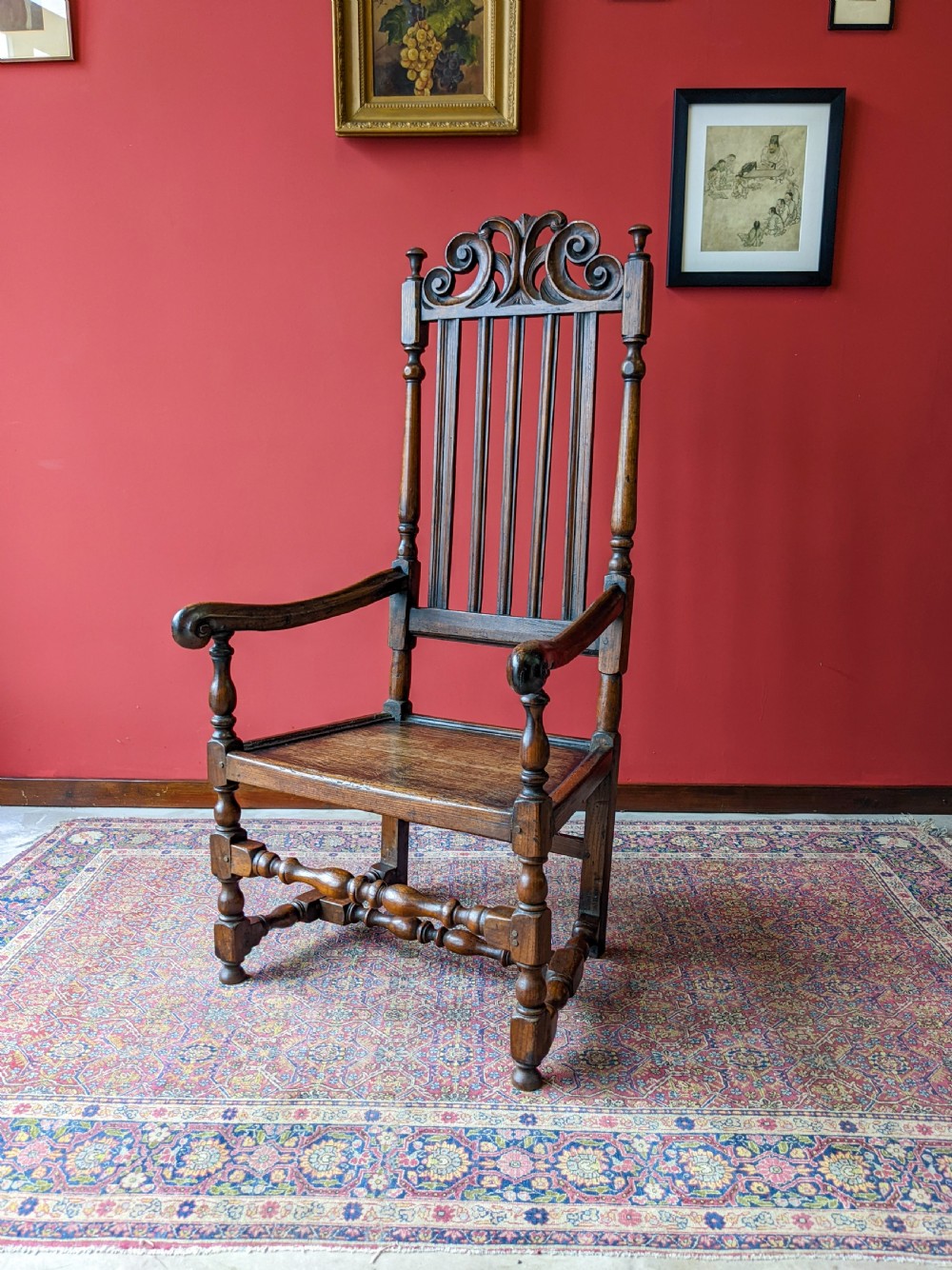 Antique William & Mary Walnut Armchair Circa 1690 View V
