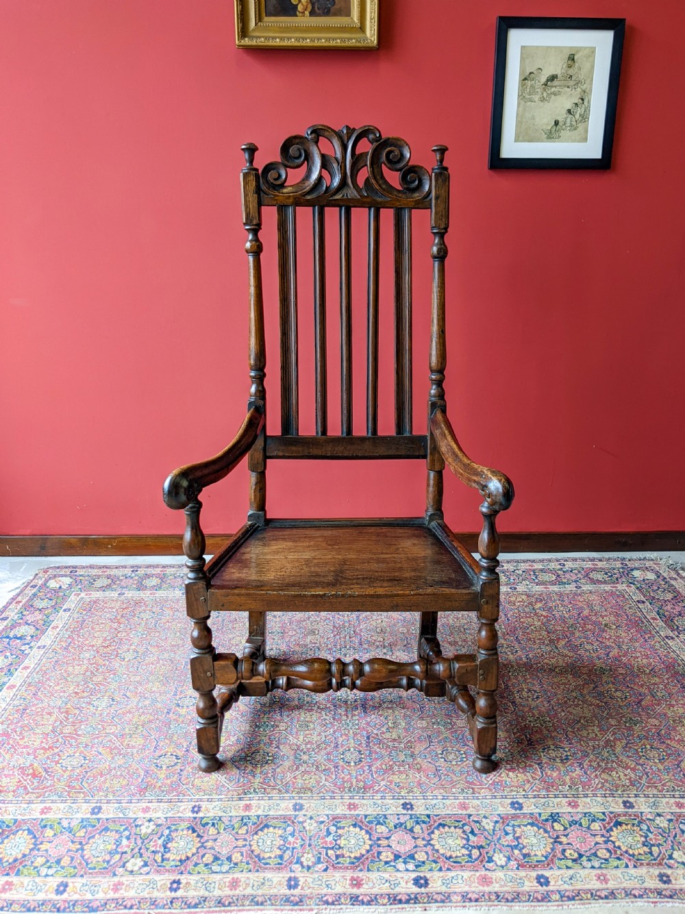 Antique William & Mary Walnut Armchair Circa 1690 View IX