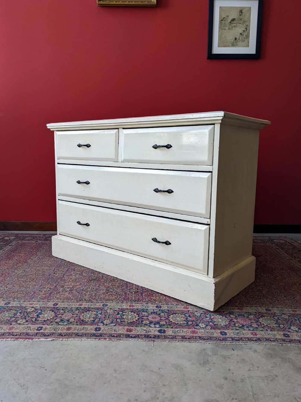 Antique Victorian Painted Pine Chest of Drawers
