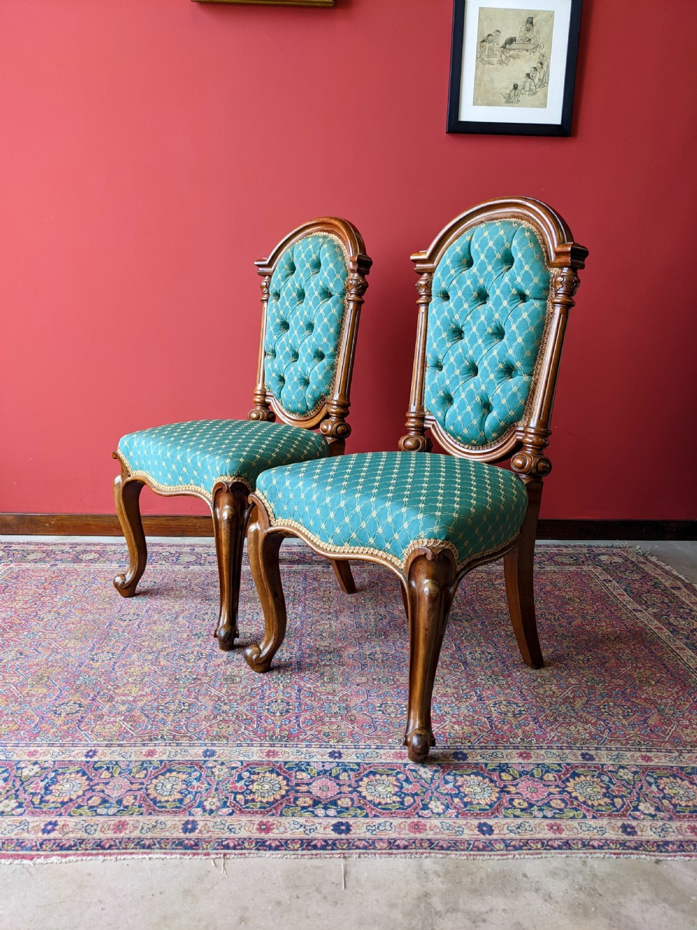 Pair of Antique 19th Century Walnut Parlour Chairs