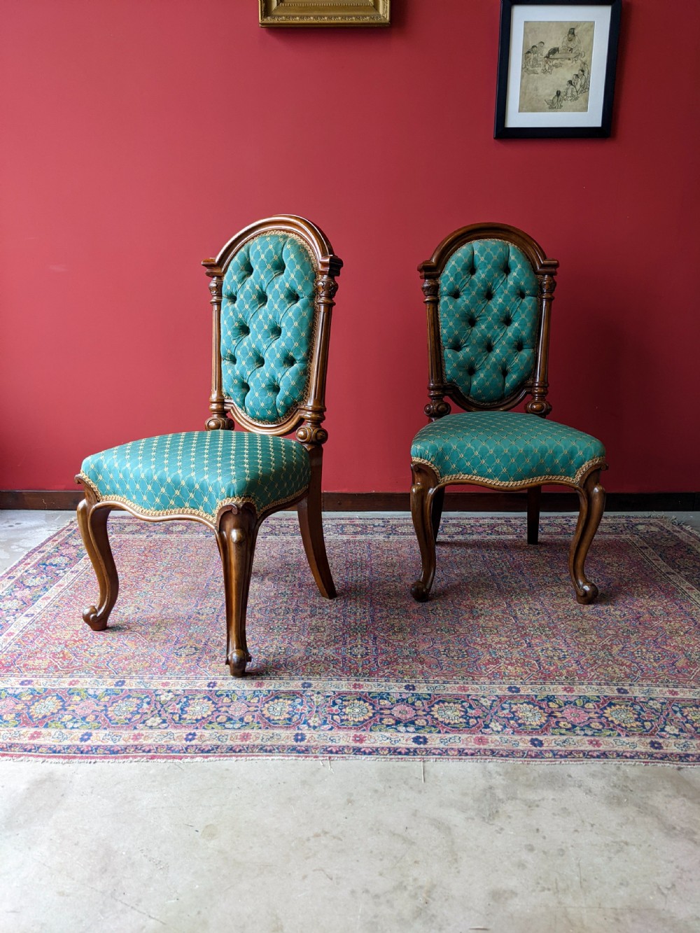 Pair of Antique 19th Century Walnut Parlour Chairs View II