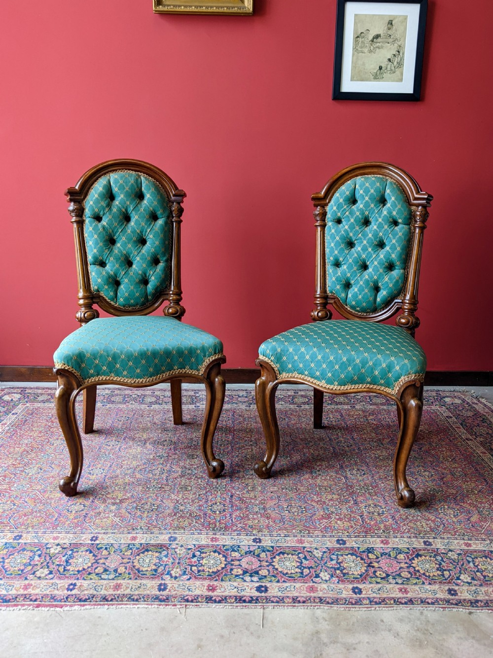 Pair of Antique 19th Century Walnut Parlour Chairs View III