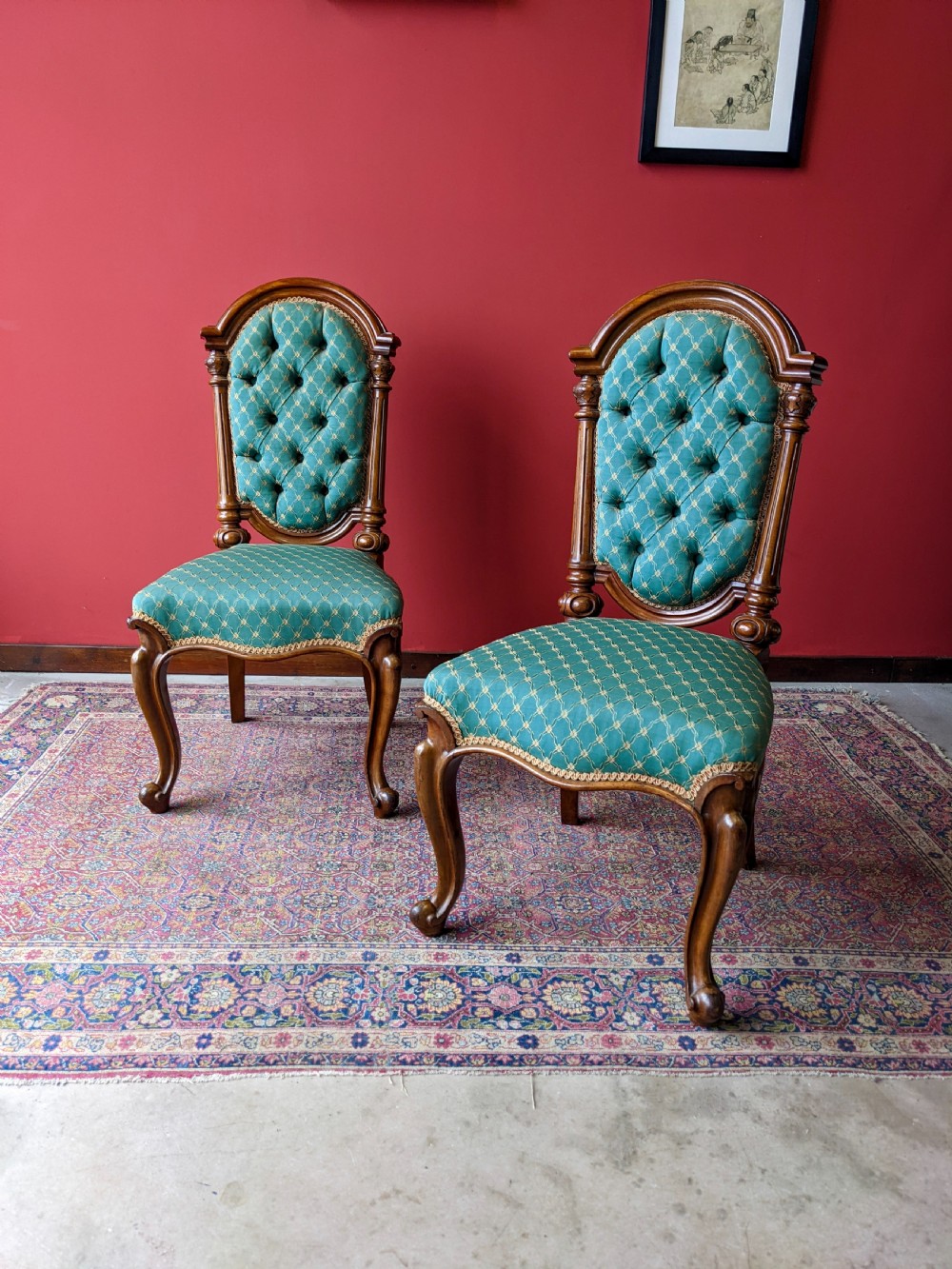 Pair of Antique 19th Century Walnut Parlour Chairs View IV