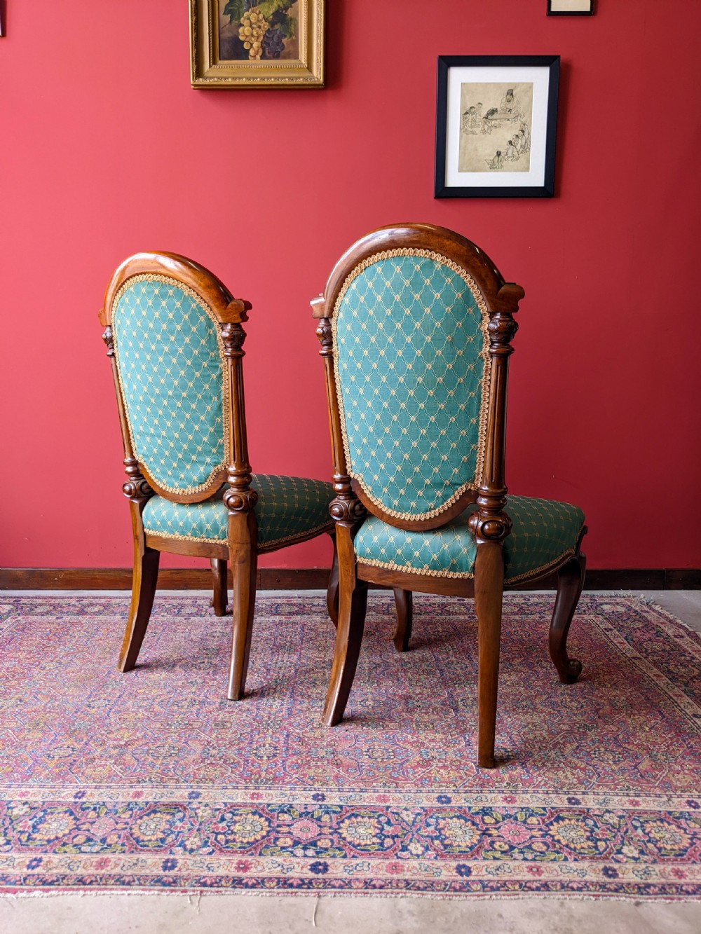 Pair of Antique 19th Century Walnut Parlour Chairs View V