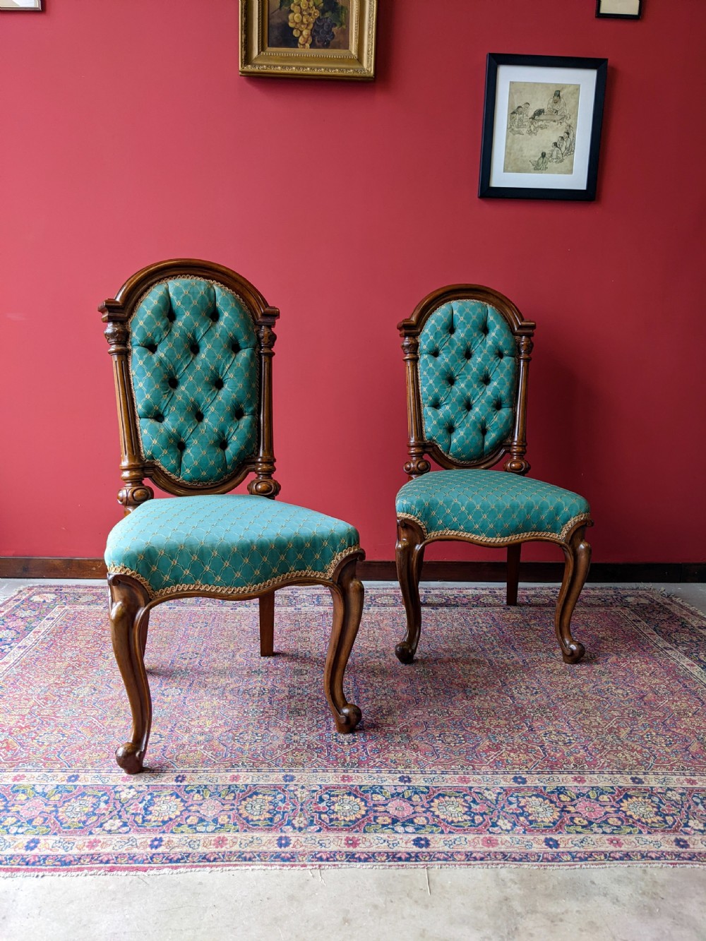 Pair of Antique 19th Century Walnut Parlour Chairs View VI