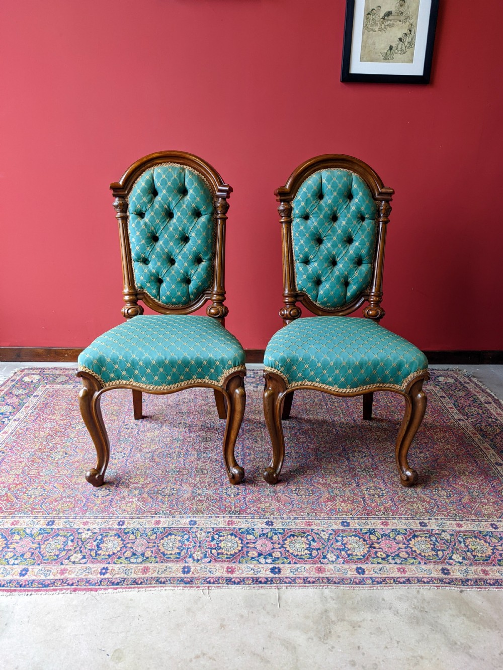 Pair of Antique 19th Century Walnut Parlour Chairs View VII