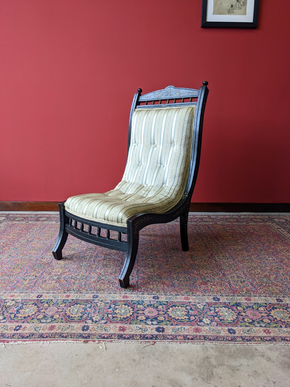 Antique 19th Century Ebonised Aesthetic Movement Chair View II