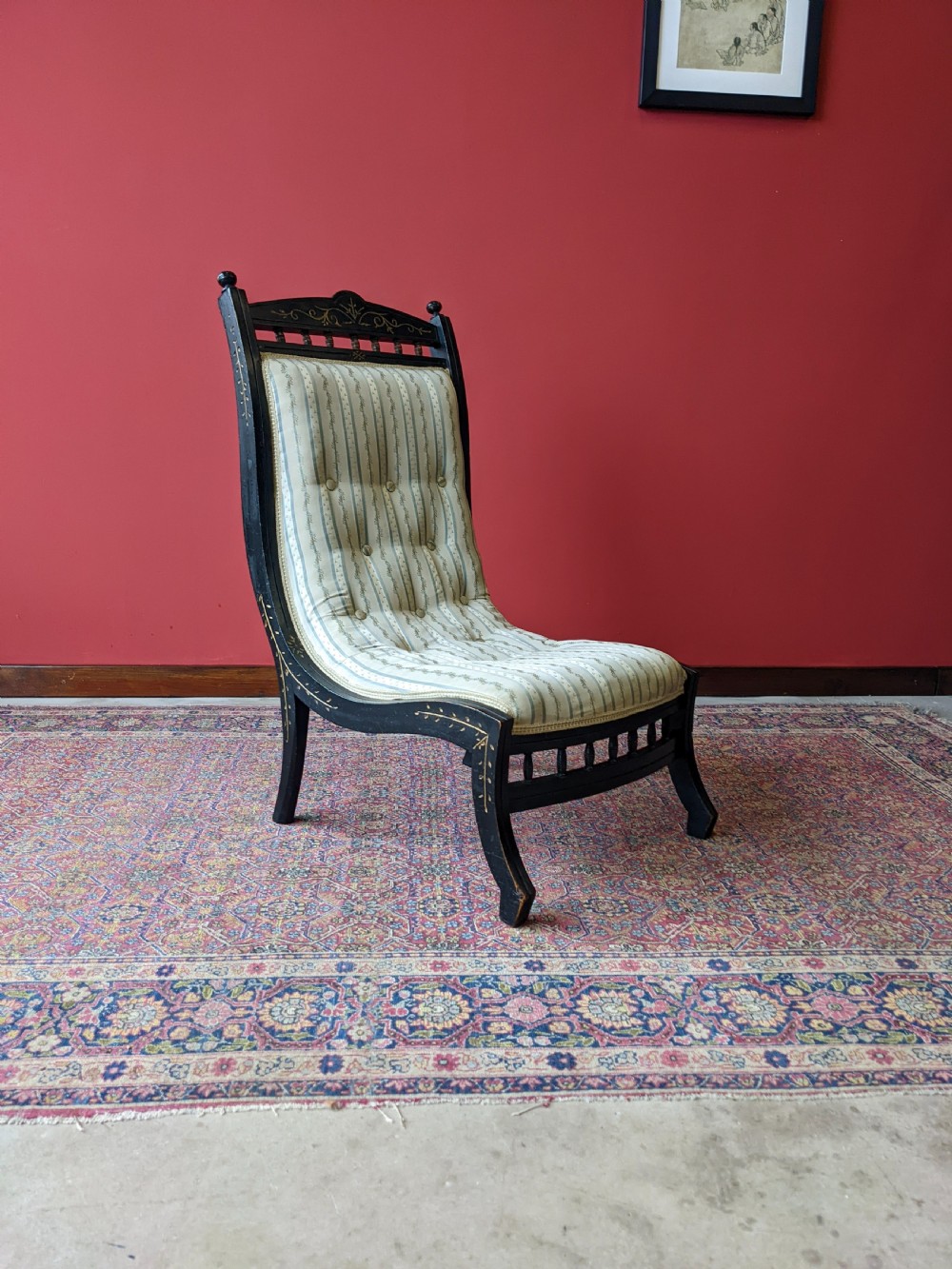 Antique 19th Century Ebonised Aesthetic Movement Chair View III