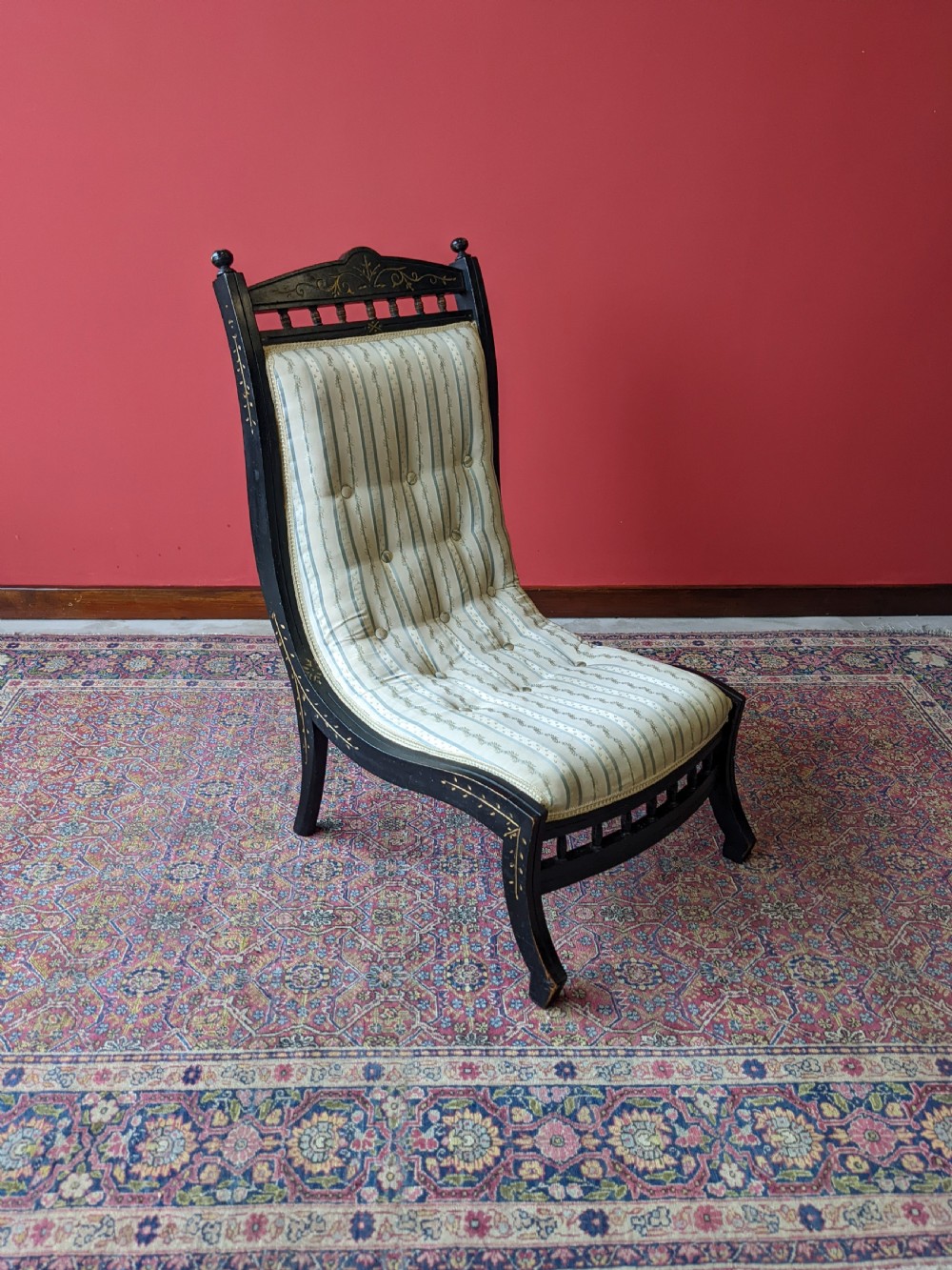 Antique 19th Century Ebonised Aesthetic Movement Chair View VI