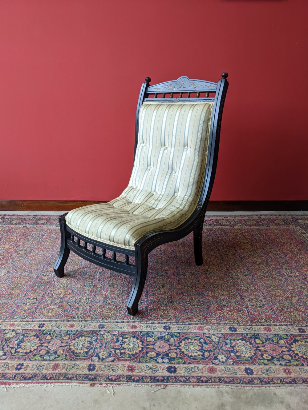 Antique 19th Century Ebonised Aesthetic Movement Chair View VII