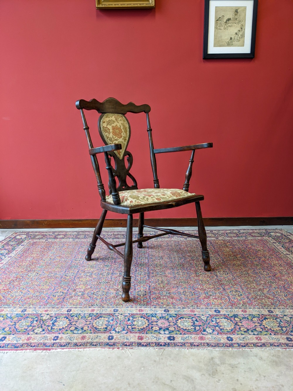 Antique 19th Century Welsh Elm Elbow Chair View IV