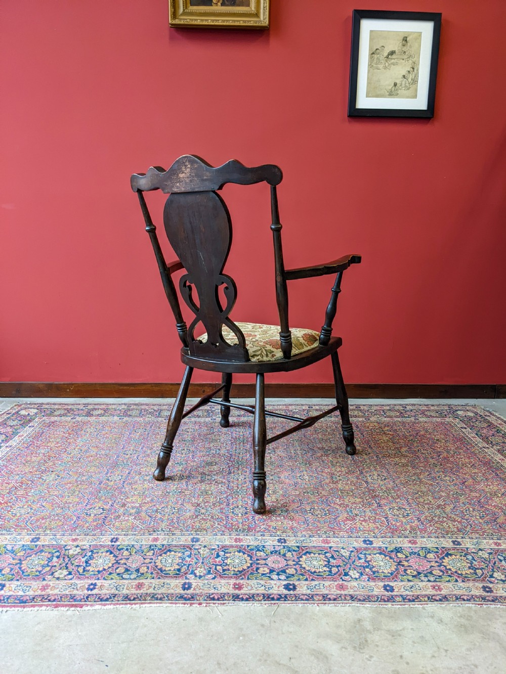 Antique 19th Century Welsh Elm Elbow Chair View VIII