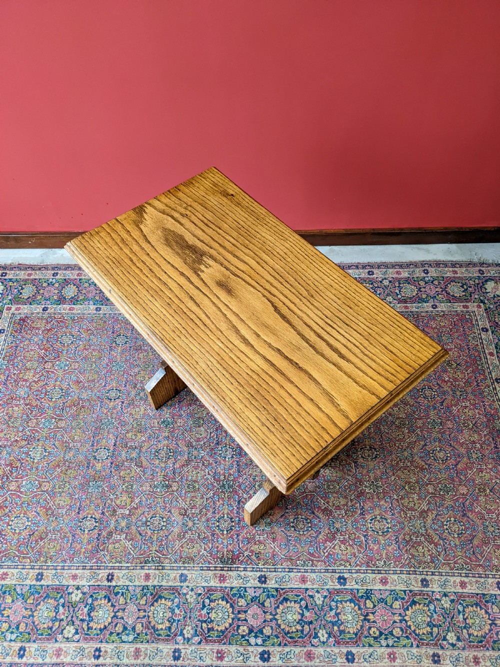 Antique Arts & Crafts Movement Light Oak Coffee Table View III