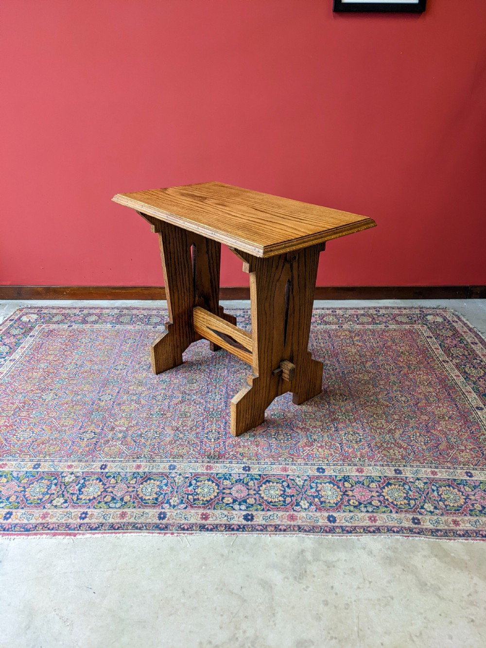 Antique Arts & Crafts Movement Light Oak Coffee Table View V