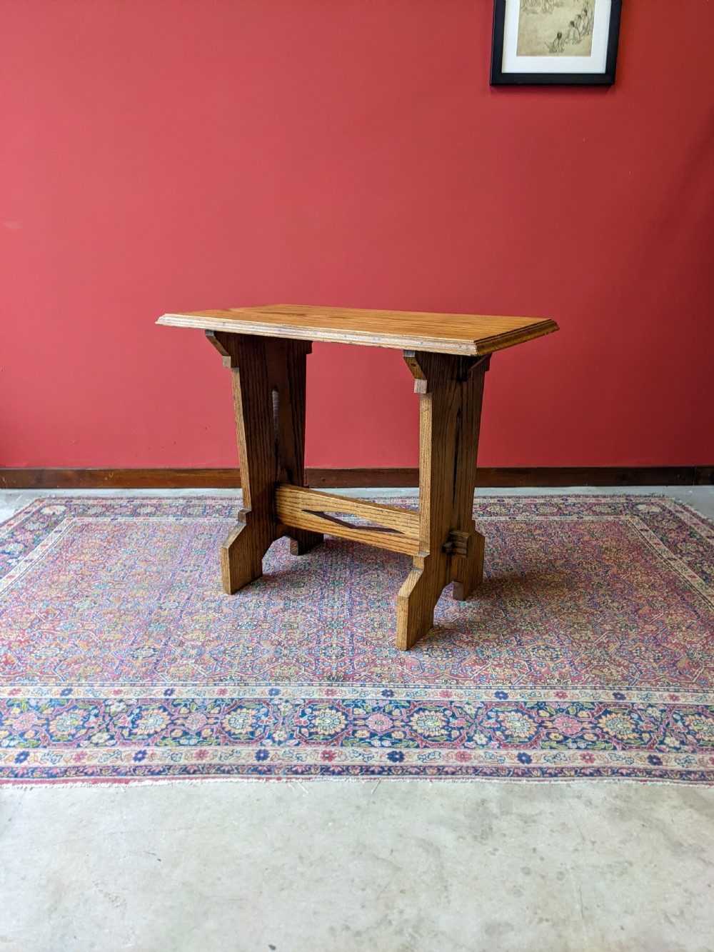 Antique Arts & Crafts Movement Light Oak Coffee Table View VI