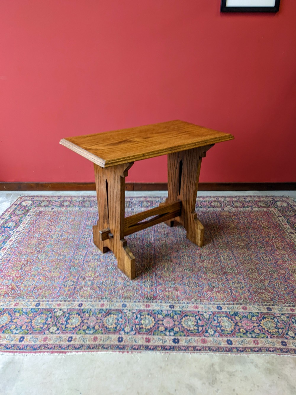 Antique Arts & Crafts Movement Light Oak Coffee Table View VII