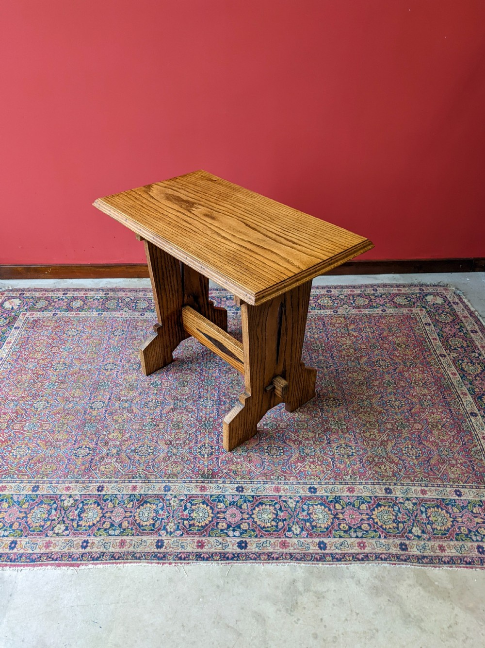 Antique Arts & Crafts Movement Light Oak Coffee Table View VIII
