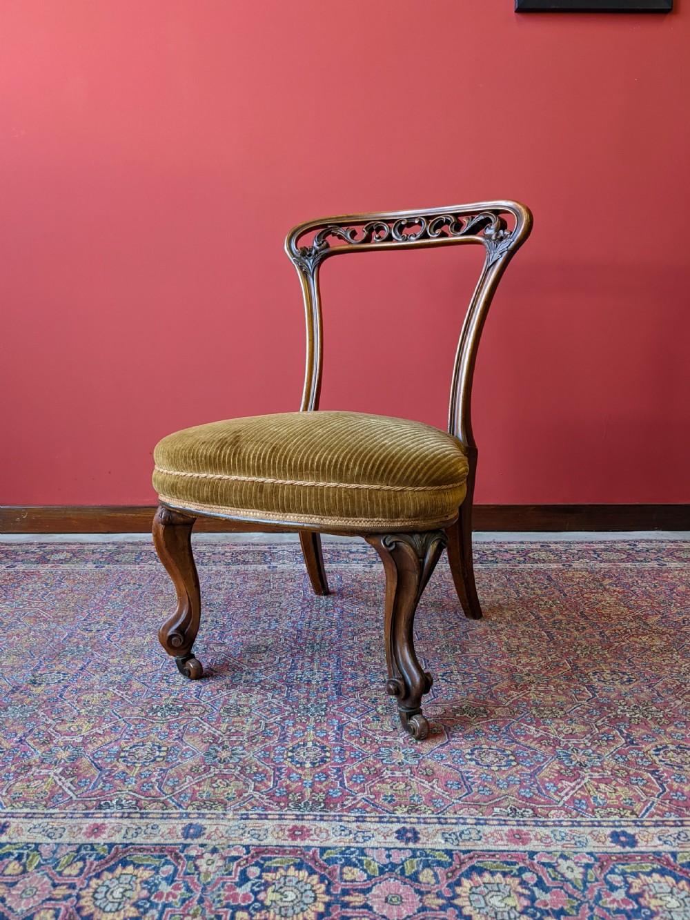 Pair of Antique Victorian Carved Walnut Side Chairs View VII