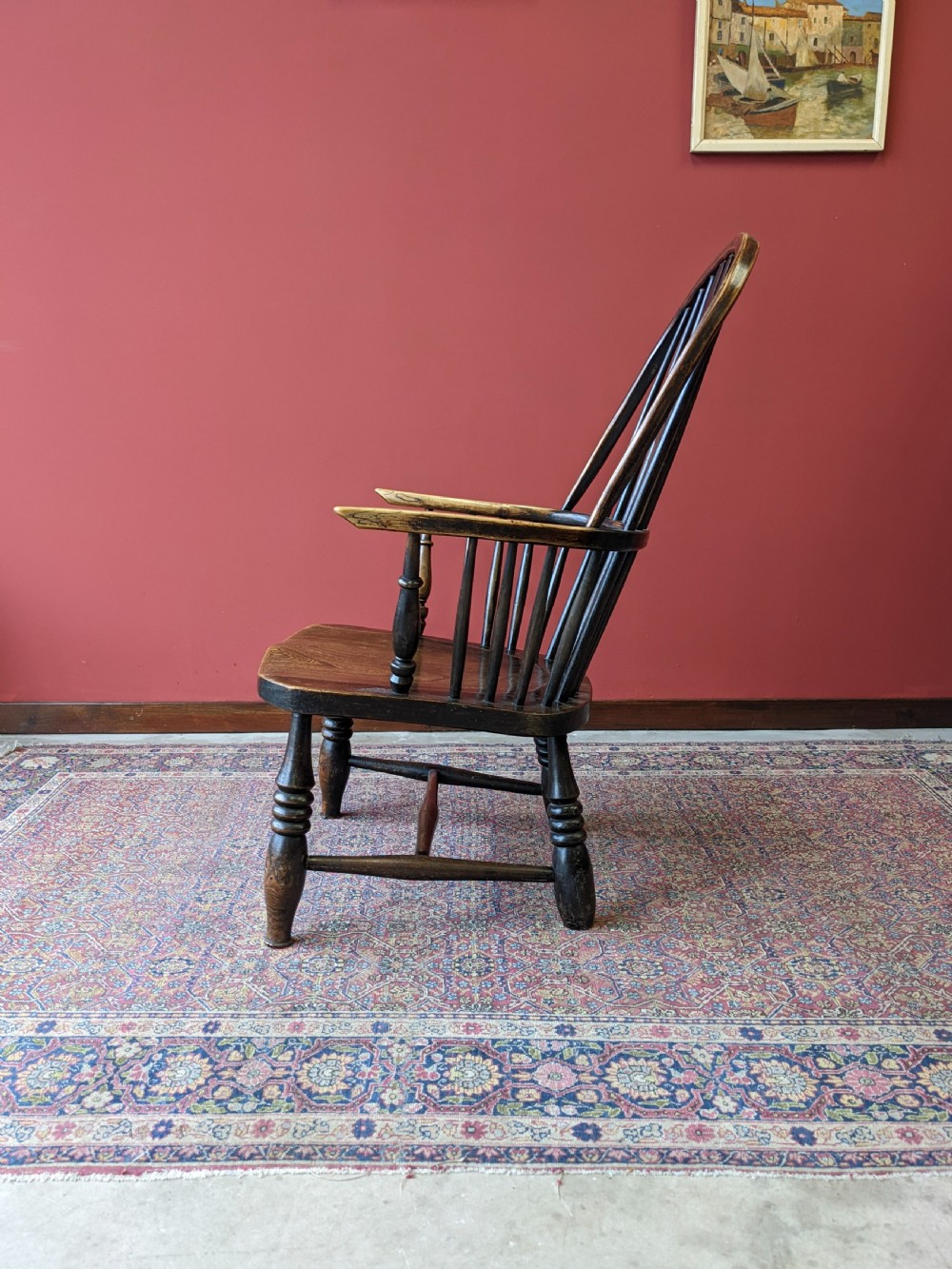 Antique Victorian Ash & Elm Fireside Windsor Chair View IV