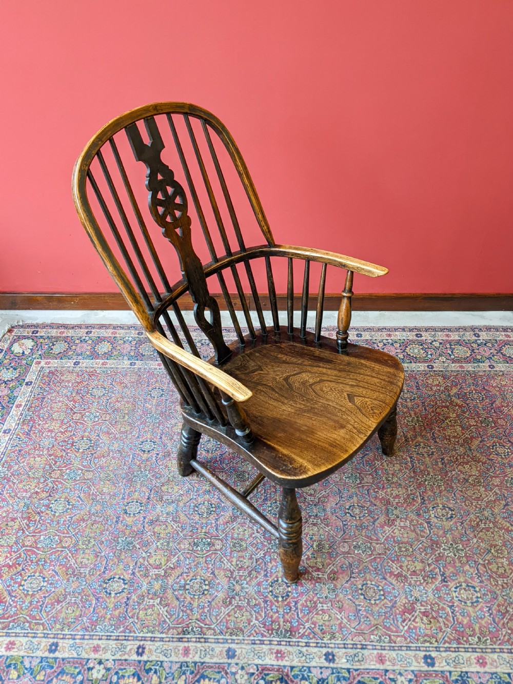 Antique Victorian Ash & Elm Fireside Windsor Chair View VIII