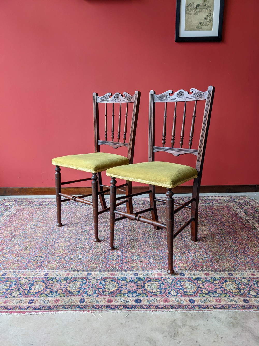 Pair of Antique Victorian Mahogany Parlour Chairs