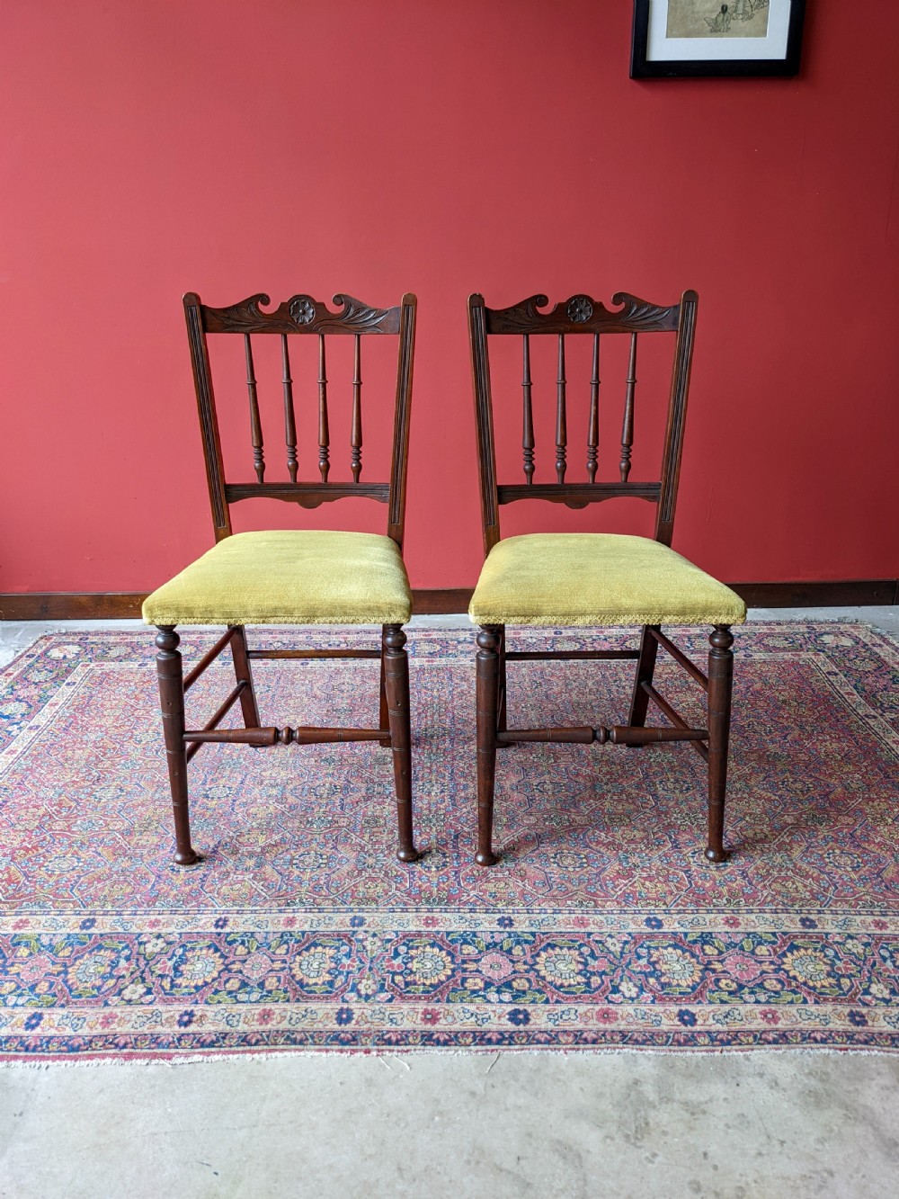 Pair of Antique Victorian Mahogany Parlour Chairs View II