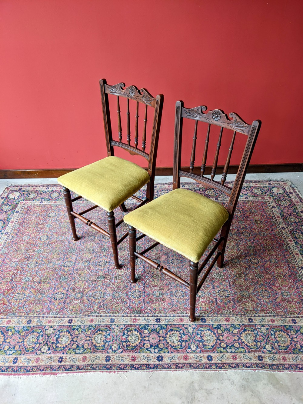 Pair of Antique Victorian Mahogany Parlour Chairs View III