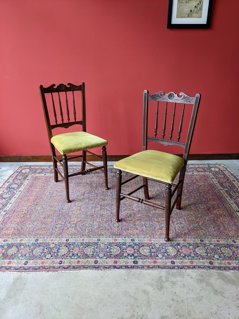 Pair of Antique Victorian Mahogany Parlour Chairs View IV