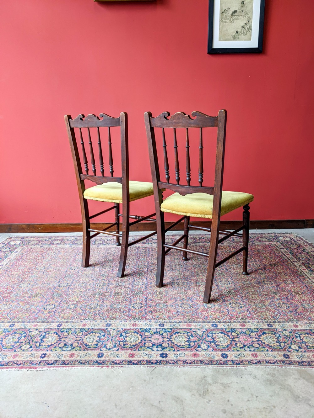 Pair of Antique Victorian Mahogany Parlour Chairs View VII