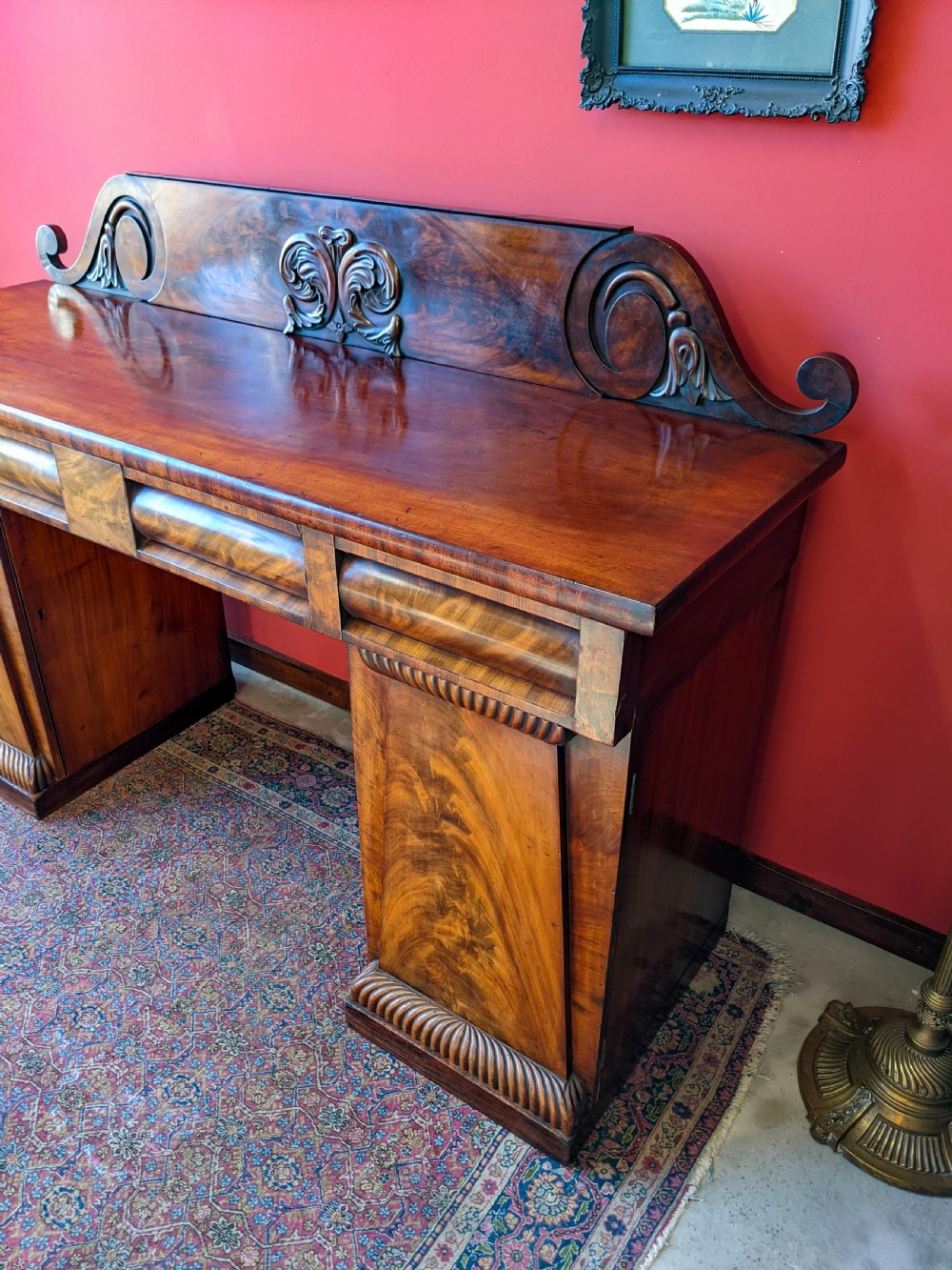 Antique 19th Century Regency Mahogany Sideboard Credenza with Cellarette View V